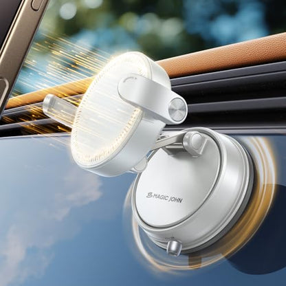 MAGIC JOHN for Magsafe Car Mount, Magnetic Phone Holder for Car - color: White