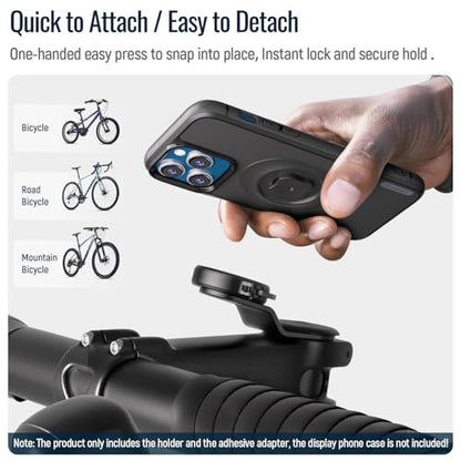 Bike Phone Mount Holder,Aluminum Bicycle Handlebar Stem Mini Phone Clamp - color: 【2nd Gen】Stem Mount-Black