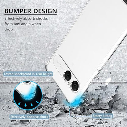 Anoowkoa Designed for Sony Xperia 10 VII Case.Anti Yellowing Clear Cover Phone Case + 2 Pack Sony 10 VII Screen Protector Tempered Glass.Military-Grade Shockproof.Ultra-Thin Drop-Proof and Ultra-Soft - color: Sony Xperia 10 VII