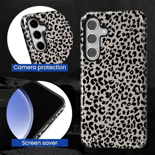 Case Compatible with Samsung Galaxy S24 FE, Hybrid 2-Layer Hard Shell Protection Case, Shockproof Protective Tough Phone Cover, Animal Leopard Print - color: Animal Leopard Print, size: Samsung Galaxy S24 FE