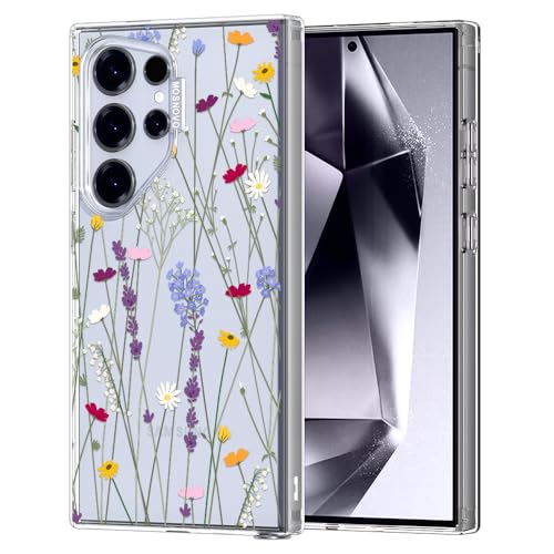 MOSNOVO Case for Samsung Galaxy S24 Ultra, [Buffertech 6.6ft Military-Grade Drop Protection] [Anti Peel Off Tech] Clear TPU Bumper Phone Case Cover Design - Floral Garden - color: Clear - Floral Garden, size: Samsung Galaxy S24 Ultra