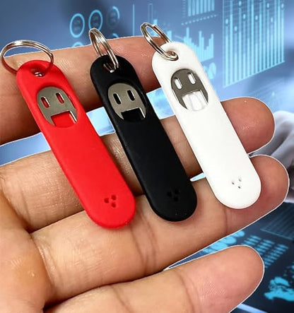 3Pcs/Set Sim Card Removal Tool Phone Chip Remover Unlock Chip Sim Card Tray Eject Pin Tool Needle Opener Ejector with Detachable Keychain Charm for Smart Phone (Red+White+Black, 4.6x1.2cm)
