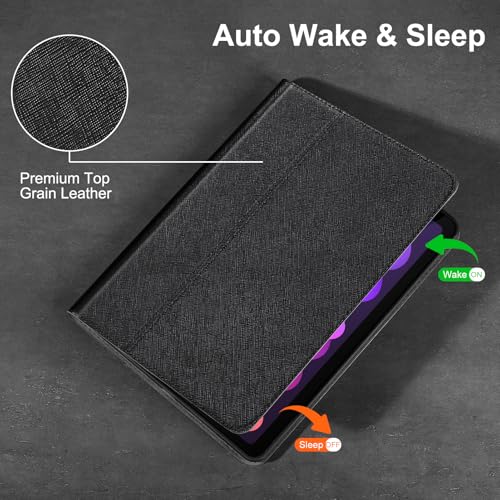 Gexmil Leather Case for iPad mini 7 A17 Pro/iPad mini 6 Gen 8.3 Inch - color: Palm-Print Black
