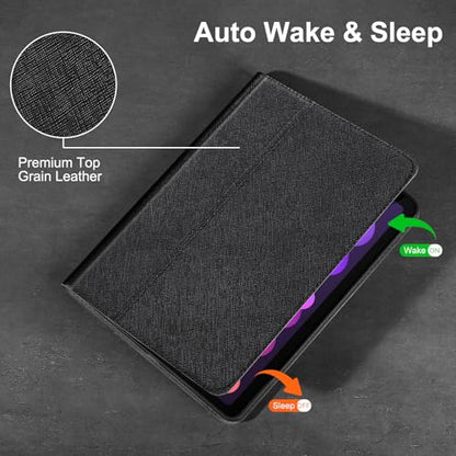 Gexmil Leather Case for iPad mini 7 A17 Pro/iPad mini 6 Gen 8.3 Inch - color: Palm-Print Black