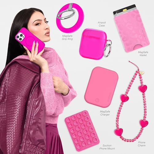 VELVET CAVIAR for iPhone 15 Pro Case Neon Hot Pink - Compatible with MagSafe - 10ft Drop Tested - color: Neon Hot Pink, size: 15 Pro