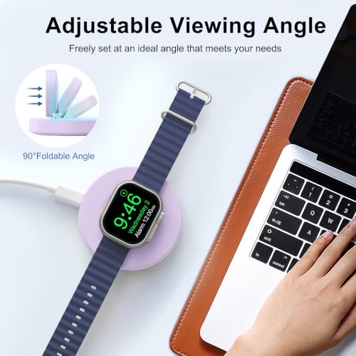Upgraded for Apple Watch Charger, Foldable Travel Fast Charging Dock - color: Purple, size: USB A