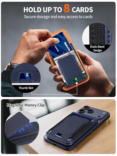 for MagSafe Wallet with Money Clip, Magnetic iPhone Wallet Stand, Blue - color: Blue