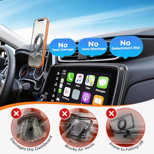 Car Phone Holder for Honda CRV CR-V 2022 2021 2020 2019 2018 2017 (Only for 5/7-Inch Screen) 360° Rotation Magnetic Cell Phone Mount, Compatible with Magsafe, Does Not Affect Air Vent - size: Fit for 2017-2022 CRV, 5/7-Inch