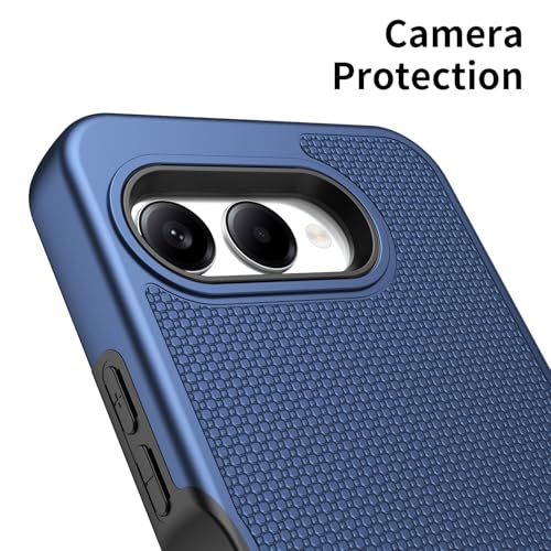 for T-Mobile REVVL 8 Phone Case with Tempered Glass Screen Protector,Dual Layer Heavy Duty Shockproof Protection Cover (Blue) - color: Blue