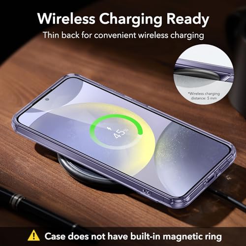 ESR for Samsung Galaxy S24 Ultra Phone Case, 3 Stand Modes Kickstand for S24 Ultra Cover, Military-Grade Drop Protection, Slim Fit, Boost Series Case, Clear Purple - color: Boost-ClearPurple