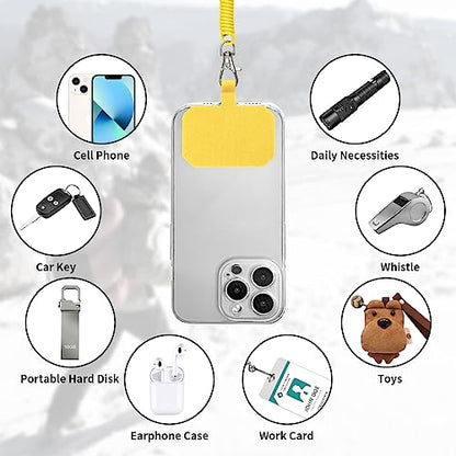 HOTEMIA Phone Tether Lanyard Anti Theft Phone Strap with Carabiner Anti-Drop Outdoor Skiing Hiking Cycling Fishing Climbing fit iPhone and Most Cell Phone (Black+Yellow) - color: Black+Yellow