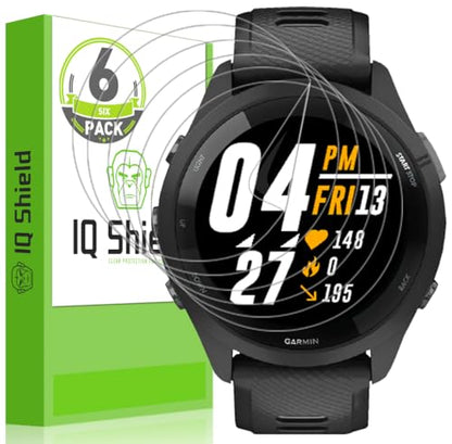 IQShield 6 Pack Screen Protector for Garmin Forerunner 265 (46mm), Easy Install, Ultra Thin, Anti-Scratch, Anti-Bubble, Clear TPU Film