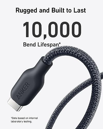 Anker USB C Cable, 240W Type C Fast Charging, USB 2.0(10 ft, Phantom Black) - size: 10ft