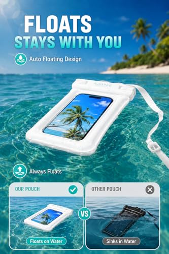 NEPHI IPX8 Floating Waterproof Phone Pouch 2 Pack-Up to 8.0"，Floating Phone Case for iPhone Andriod, Dry Bags for Vacation Beach Pool Kayak Cruise Travel Essentials (Black White 2 Pack) - color: Black White 2 Pack
