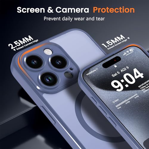 Magnetic Case for iPhone 13 Pro 6.1-Inch, [Compatible with Magsafe][Full Camera Protection] Ultra Slim Translucent Matte Shockproof Protection Phone Cover-Lavender Grey - color: Lavender Grey, size: iPhone 13 Pro