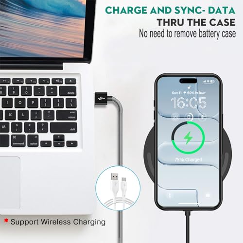 Wireless Charging Case for iPhone 17 Air, 12000mAh High Capacity Portable Rechargeable Battery Case Qi Wireless Charging Compatible with iPhone Air (6.5 inch) Extended Battery Charger Cover-Black - size: iPhone 17 Air (6.5 inch)