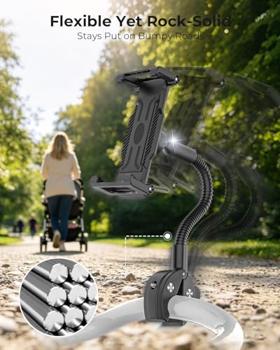 Metal Wheelchair & Stroller Tablet Holder for 6.1"-15.6" Devices