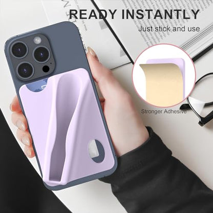 DOB SECHS Large Silicone Lip Holder with Card Holder Compatible with Summer Fridays, Tower 28, Laneige Lipstick Lip Glaze Phone Case Back Stick On Holder for iPhone and Android Smartphones,Purple - color: Purple, size: Large
