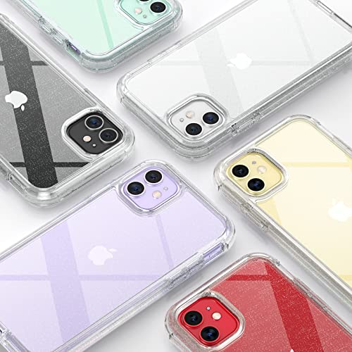 Diaclara Compatible with iPhone 11 Case, Full Body Rugged with Built-in Touch Sensitive Anti-Scratch Screen Protector, Soft TPU Bumper Case Clear Compatible with iPhone 11 6.1" (Clear Glitter) - color: Clear Glitter, size: iPhone 11