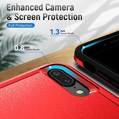 for iPhone 7/8 Plus Case, with HD Screen Protector,[Military Grade Drop Tested] Heavy-Duty Tough Rugged Shockproof Protective Phone Case for iPhone 7 Plus/iPhone 8 Plus 5.5”, Red - color: Red