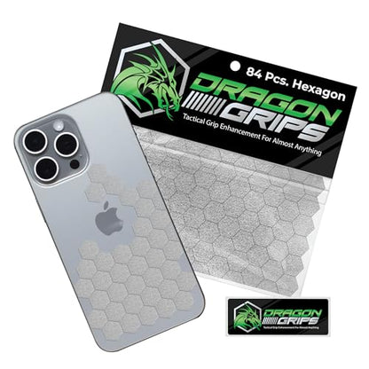 Dragon Grips Clear Rubber Grip Tape, 84pc Hexagon Grip Stickers - color: Clear, size: 5/8" - 84pcs 1 pack
