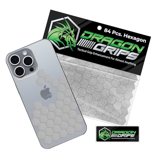 Dragon Grips Clear Rubber Grip Tape, 84pc Hexagon Grip Stickers - color: Clear, size: 5/8" - 84pcs 1 pack