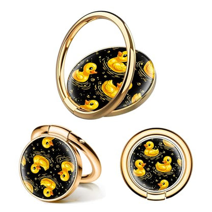 Cell Phone Ring Holder, Cute Phone Ring Grip Stand, 360°Rotation Funny Metal Kickstand Finger Grip Cute Yellow Ducks - color: Cute Yellow Ducks