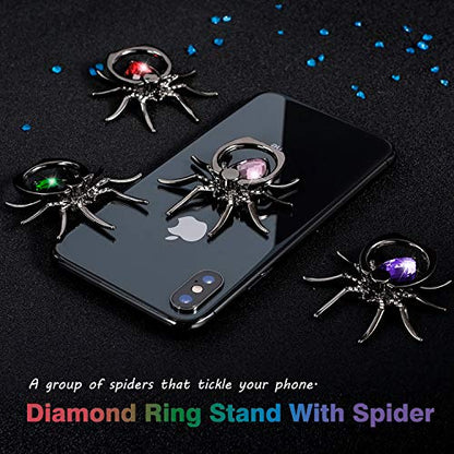 Allengel Spider Phone Ring Holder Stand, Animal Bling Finger Ring Grip, Diamond Phone Ring Kickstand for Smartphone - Pink - color: Pink