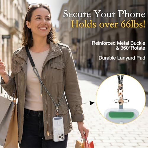 Phone Lanyard Crossbody Adjustable Strap for Travel Outdoor Black - color: Black