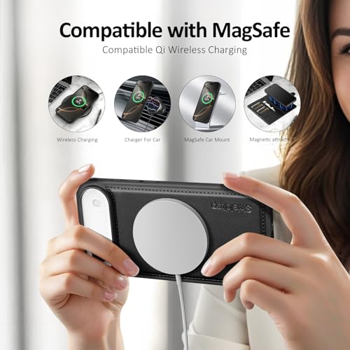Shieldtop Compatible with MagSafe iPhone 17 Air Wallet Case,Black | 2 in 1 Detachable Magnetic,Credit Card Holder Slots,RFID Blocking,PU Leather,Kickstand,Flip Folio Phone Cover for Men & Women - color: Black, size: iPhone 17 Air - 6.6"