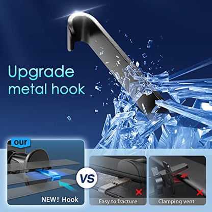 pop-tech Car Vent Phone Mount for Thick Socket Grip, Air Vent Clip Phone Holder Compatible with Magsafe Wallet Black & iPhone Samsung Card Holder, Cellphone Stand with Sticky Adhesive