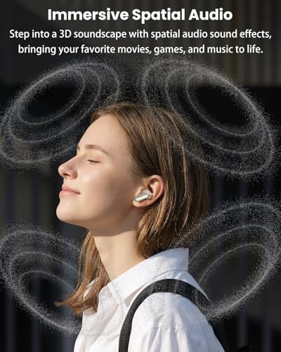TOZO NC20 Pro Active Noise Cancelling Wireless Earbuds, Smart LCD Screen - color: Titanium Gold