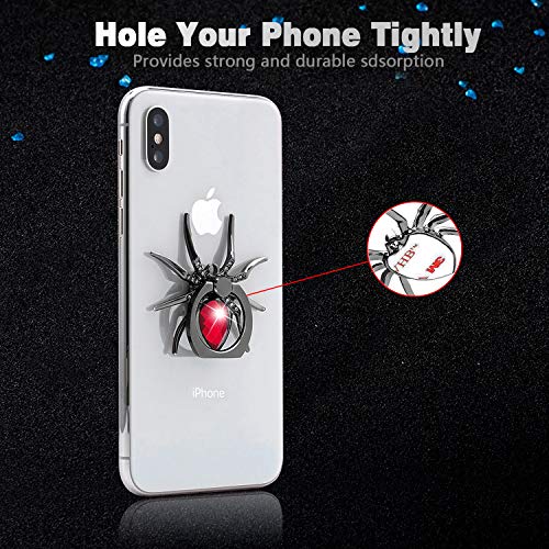 Allengel Phone Ring Holder Stand, 360 Degree Rotation Universal Spider Finger Kickstand with Polished Metal Phone Grip for Cell Phone, Red - color: Red