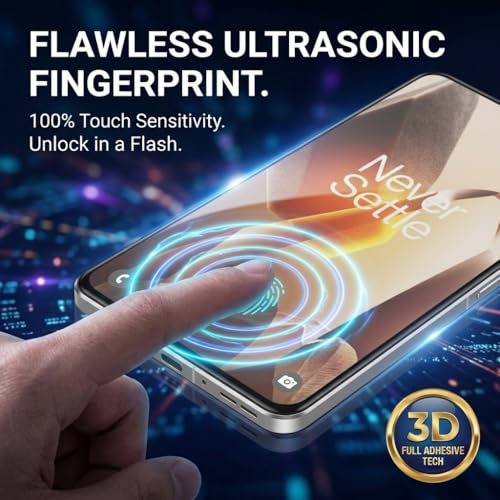 Didisky 2-Pack Tempered Glass Screen Protector for Oneplus 13, Supports Ultrasonic Fingerprint, with Easy Installation Frame, 3D Curved Full Coverage,9H Hardness, Case Friendly, HD Clear