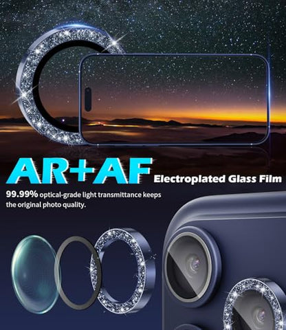 imluckies Camera Lens Protector for iPhone 17 Pro/iPhone 17 Pro Max - color: Bling Blue