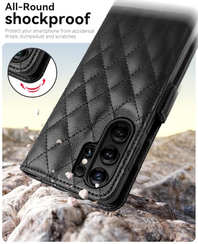 OCASE for Samsung Galaxy S26 Ultra Wallet Case, Card Holder, Diamond Black | RFID Blocking, Kickstand, Magnetic Closure, PU Leather Flip Folio, Shockproof TPU Shell, Protective Phone Cover (6.9") 2026 - color: Diamond Black, size: Samsung Galaxy S26 Ultra