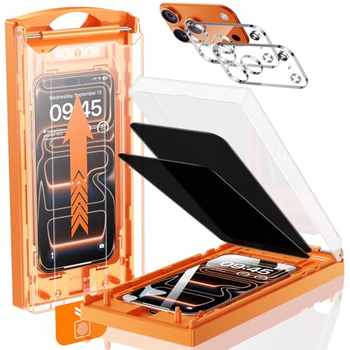 2+2 Packs for iPhone 17 Pro Max Privacy Screen Protector Lens Protector