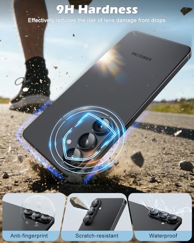 CloudValley for Samsung Galaxy S26 Camera Lens Protector, 9H Tempered Glass + Aluminum Alloy Lens Protective Ring Ultra-HD Tempered Glass Cover,Black - color: Black