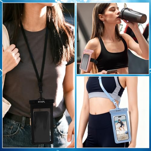 2-in-1 Floating Waterproof Phone Pouch & Detachable Armband, IPX8 Certified Dry Bag with Lanyard, Universal Protector for iPhone 17-11 Pro Max Plus Air & Galaxy S25/S24.Black - color: Black