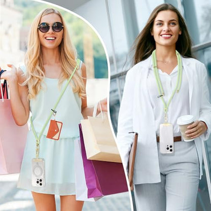 Adjustable Anti-Theft Phone Lanyard Neck & Crossbody Strap with 0.2mm Metal Tab & Comfort-Fit 8mm Rope (Mint Green) - color: Mint Green
