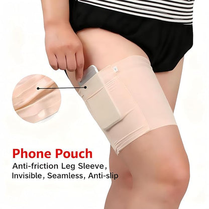 Thigh Phone Purse: 2 PCS Garter Wallet with Pockets for Phone and Credit Card, Women's Anti-Slip Thigh Pouch,Thigh Bands