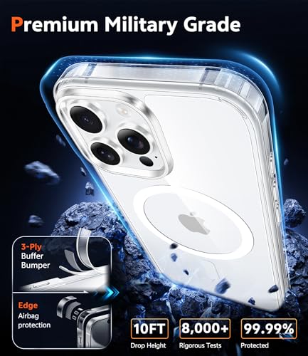 for iPhone 15 pro Protective case Magnetic Phone case Compatible with Magsafe Slim Anti Yellowing Military Grade Anti Drop Protection Sturdy Protectiv Clear - color: Clear, size: iPhone 15 Pro