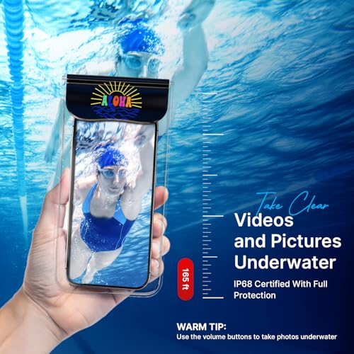 C&K GLOBAL Korean IP68 Waterproof Phone Pouch - Aloha-Inspired Dry Bag Case for iPhone 17 16 15 14 Pro & Galaxy S26 S25 S24 - Made in Korea, Universal Waterproof Case with Detachable Lanyard (Black) - color: Black