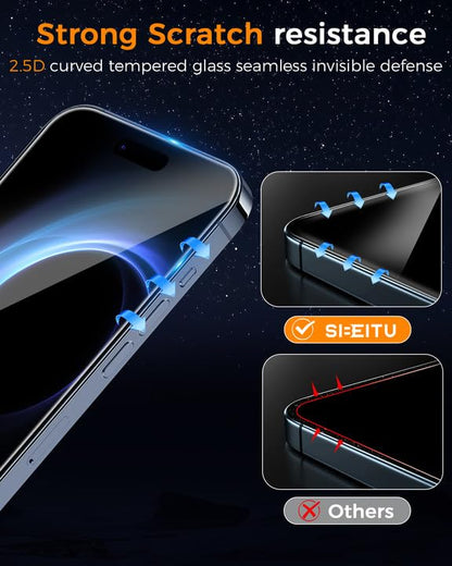 SIBEITU 3+3 Pack Screen Protector for iPhone 17 6.3 Inch Tempered Glass - size: iPhone 17 6.3"