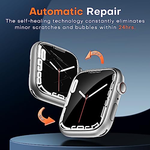 TOCOL 6 Pack Screen Protector for Apple Watch Series 9/8/7 41mm Flexible TPU Film Clear HD Soft Bubble-Free Self-Healing iWatch 9 (2023) Screen Protector 41mm - size: 41mm