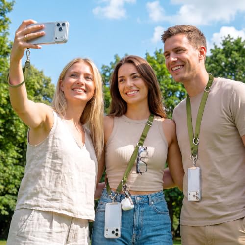takyu Multifunctional Phone Lanyard, 3 in 1 Cell Phone Detachable Adjustable Crossbody Strap & Neck Lanyard & Wrist Lanyard with 2x Tether Tab for Most Smartphones, Outdoor Travel Essential Green - color: Greenx1