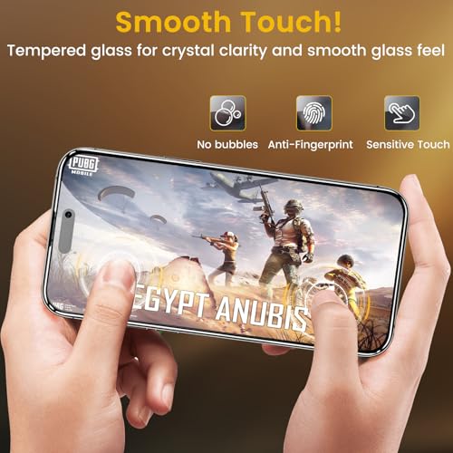 Romkasi 3 Pack Privacy Screen Protector for iPhone 17 Pro 6.3 Inch with 3 Pack Camera Lens Protector, Anti Spy Tempered Glass Film, Anti-Scratch, Touch Sensitive, Case Friendly - color: iPhone 17 Pro
