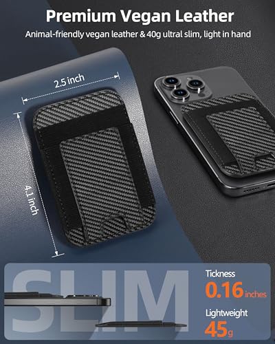For Magsafe Wallet, 7 Card Holder, RFID Blocking, Strongest Magnet | Magnetic Wallet for iPhone 17/16/15/14/13/12 Series, for iPhone Wallet Magsafe with 2 Card Slots, Black Carbon Fiber - color: Black Carbon Fiber