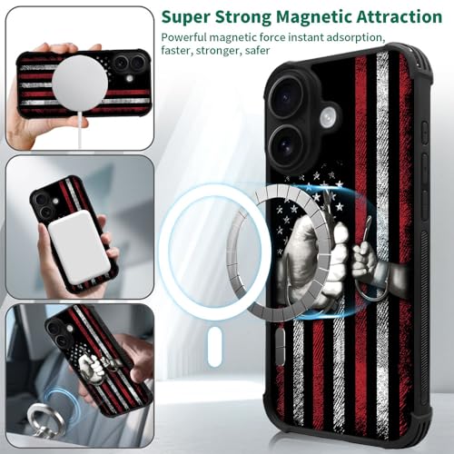 case for iPhone 17,Compatible with Magsafe,All-Round Protection Shockproof Anti-Scratches TPU Case Cover-Fishing American Flag - color: Fishing American flag, size: IPhone 17