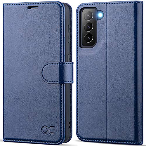 OCASE Compatible with Galaxy S21 5G Wallet Case, PU Leather Flip Folio Case with Card Holders RFID Blocking Kickstand [Shockproof TPU Inner Shell] Phone Cover 6.2 Inch (2021) - Dark Blue | Card Holders, Kickstand, Shockproof TPU Shell,Magnetic Closure, Pr